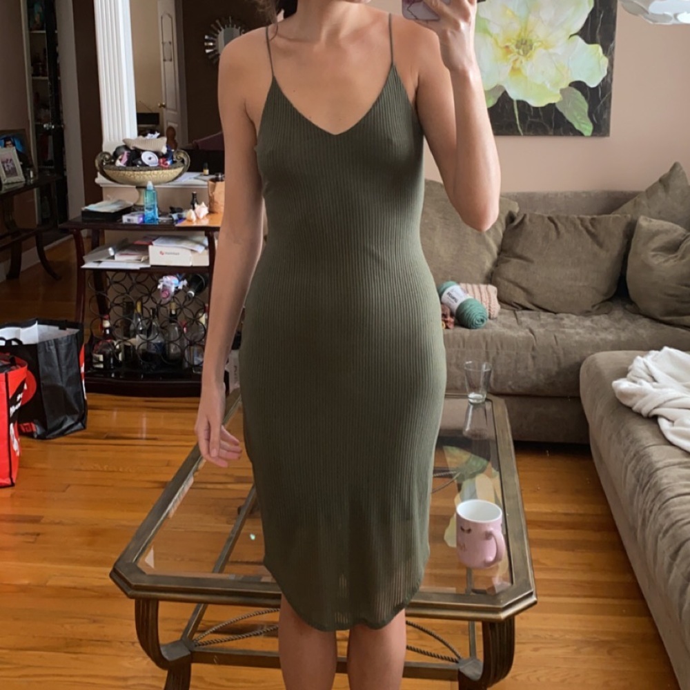 Express Army Green Bodycon Dress
